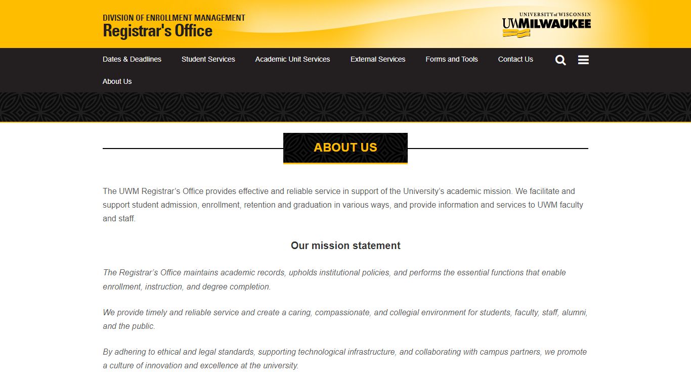 About Us | Registrar's Office - University of Wisconsin–Milwaukee
