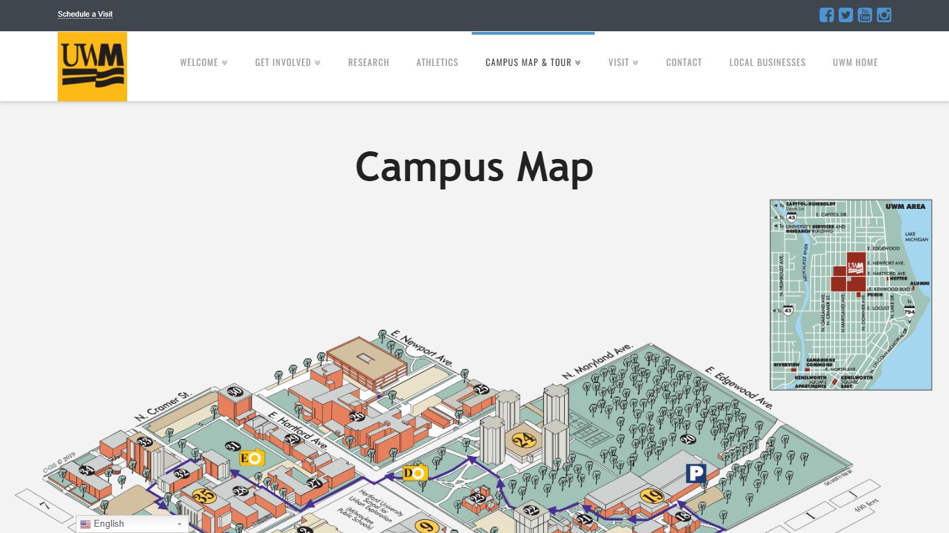 UWM CAMPUS MAP - University of Wisconsin Milwaukee Online Visitor's Guide